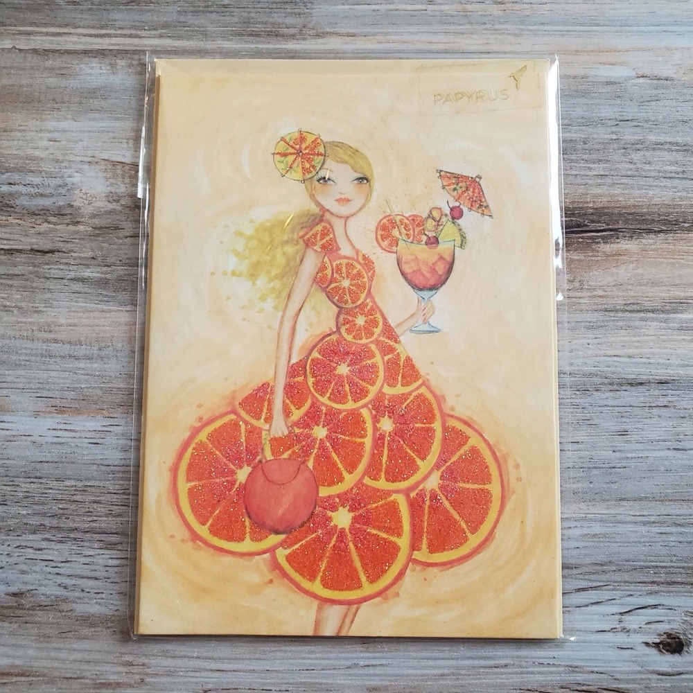 Papyrus Bella Pilar Glitter Girl's Night Friendship Greeting Card with Recipe